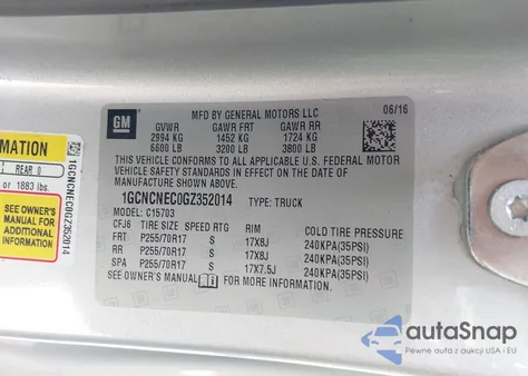 2016 Chevrolet Silverado 1500 Ls из США, поврежденный, VIN 1GCNCNEC0GZ352014